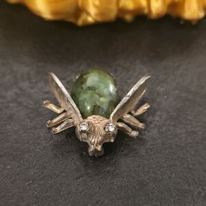 Vintage Bettle Cabochon Brooch